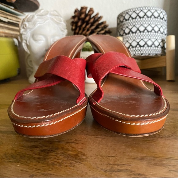 Yves Saint Laurent Red and Brown Heels - Picture 3 of 11